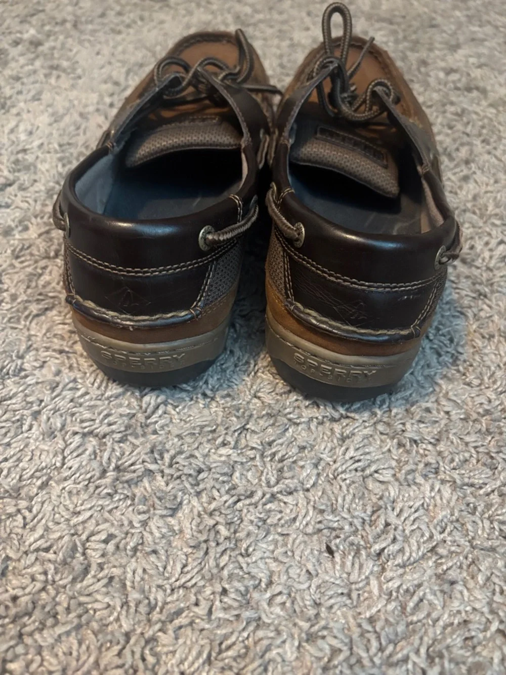Sperry Brown and Dark Brown Leather Boat Shoes